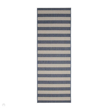 County Stripe Navy In-Outdoor Flatweave Runner-Melrose-Rug Love - The Most Loved Rug Store